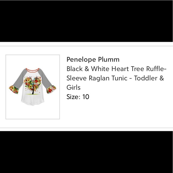 ‼️ SOLD ‼️ Heart Tree Ruffle-Sleeve Raglan Tunic - Picture 3 of 8